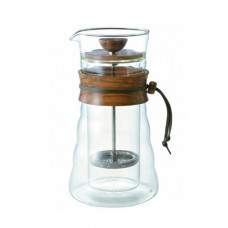 Hario Double Wall Glass Olive Wood French