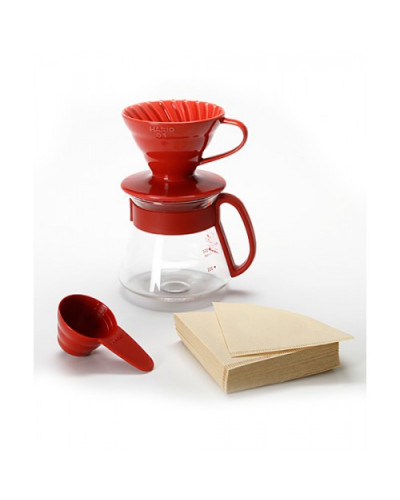 Комплект Hario V60 01 Ceramic and Server Red