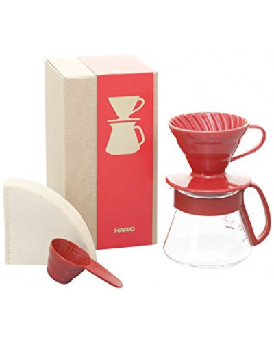 Комплект Hario V60 01 Ceramic and Server Red
